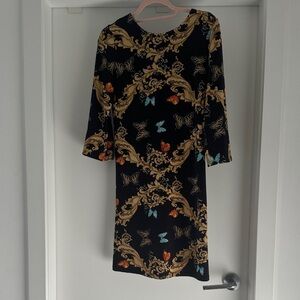 JB by Julie Brown Black and Gold Long Sleeve Dress